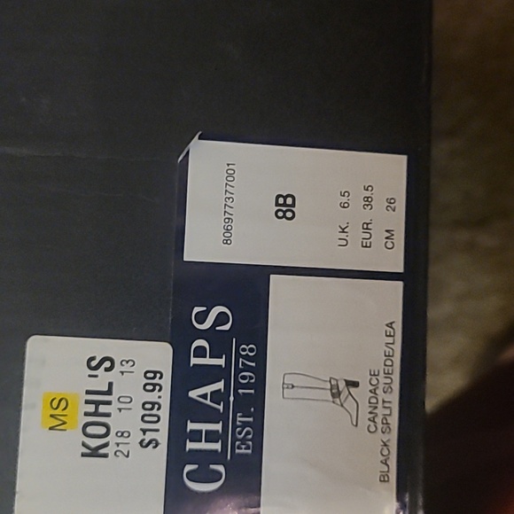 Chaps Candence Black Suede Leather Boots - Picture 2 of 10